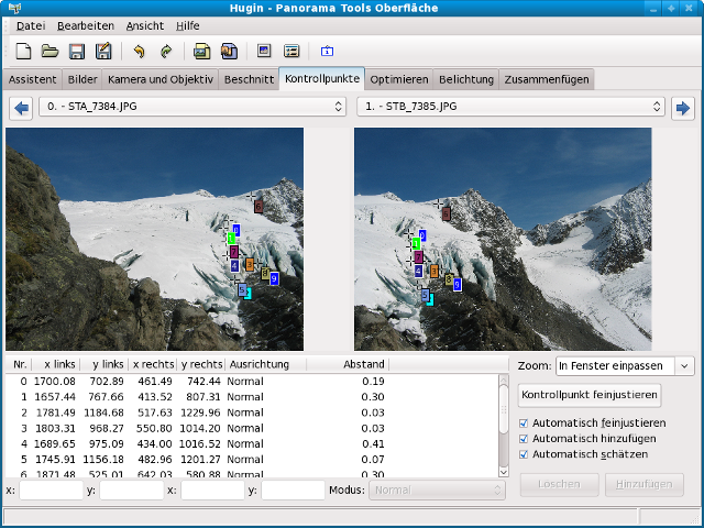 Screenshot von Hugin